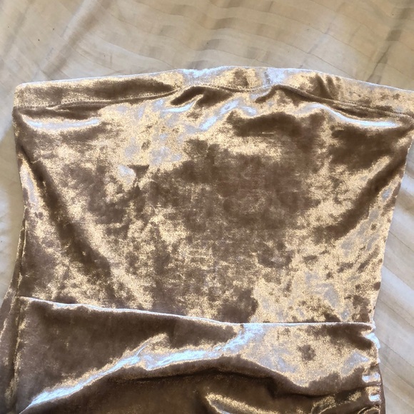 Fashion Nova , Champagne Bandeau Dress - Picture 2 of 3